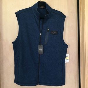 Mens Golf Sweater Vest Zip Up - Greg Norman by Tasso Ella - Medium - New w/Tags